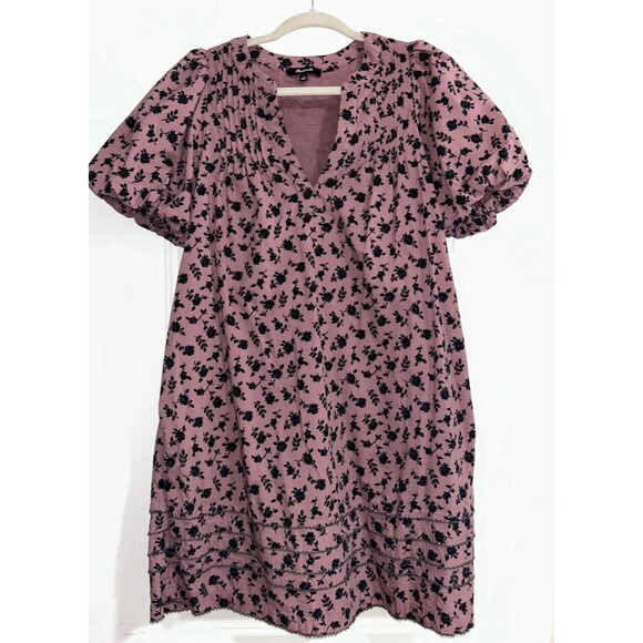 Madewell Women’s Tillie Puff Sleeve A-Line Mini Dress size S Boho Whimsygoth - Picture 2 of 13